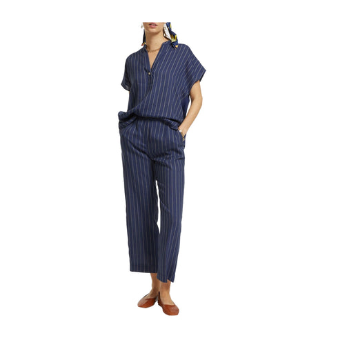 Elena Mirò Pantaloni Pantalone Donna gessato misto lino 44 - Francavilla Moda